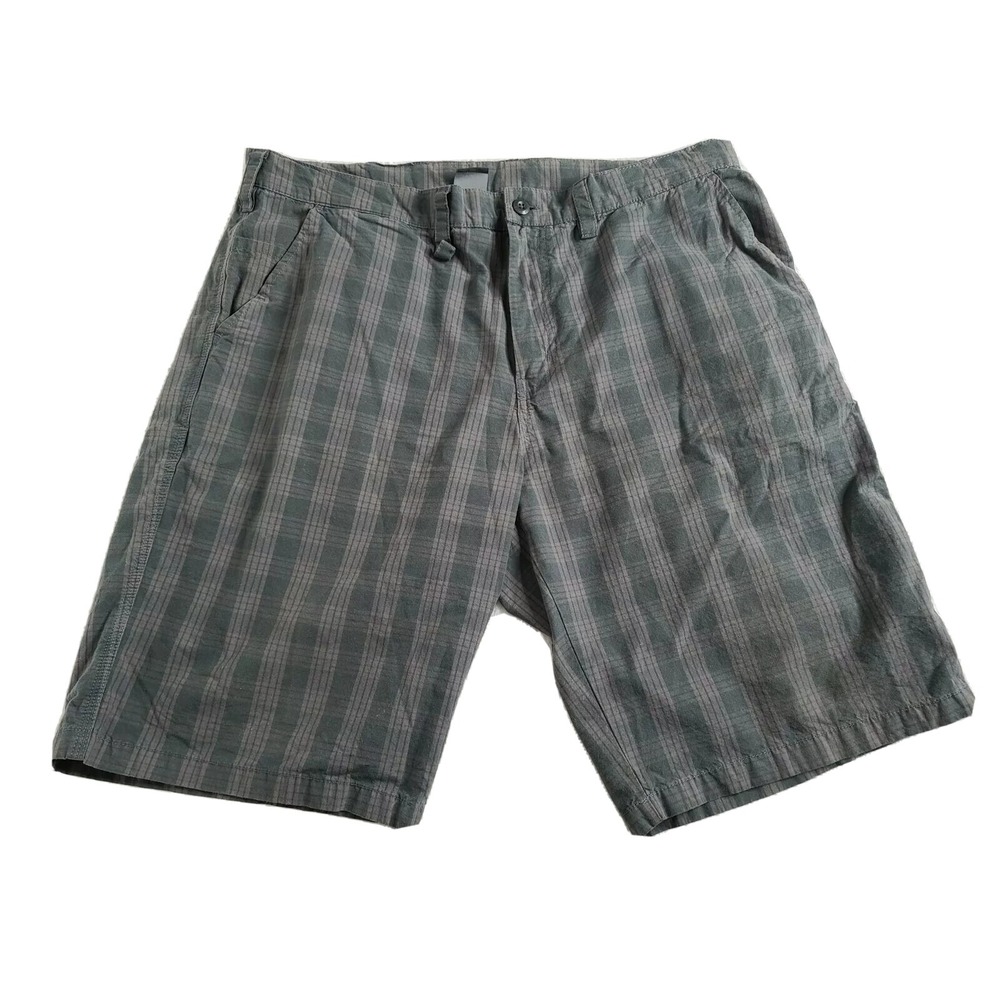 Nike 6.0 Mens Size 38 Casual Chino Shorts Walking Plaid Gray/green EUC